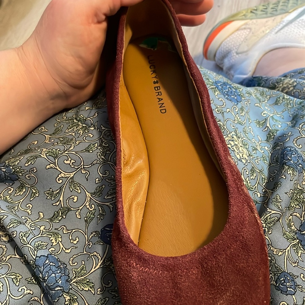 Burgundy flats